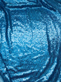 Turquoise Glitz Sequins Polyester Fabric - Turquoise, Mini Metallic Disc Sequins, 52/54" Width