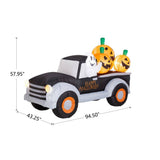 8 ft Lighted Halloween Inflatable Truck with Pumpkins