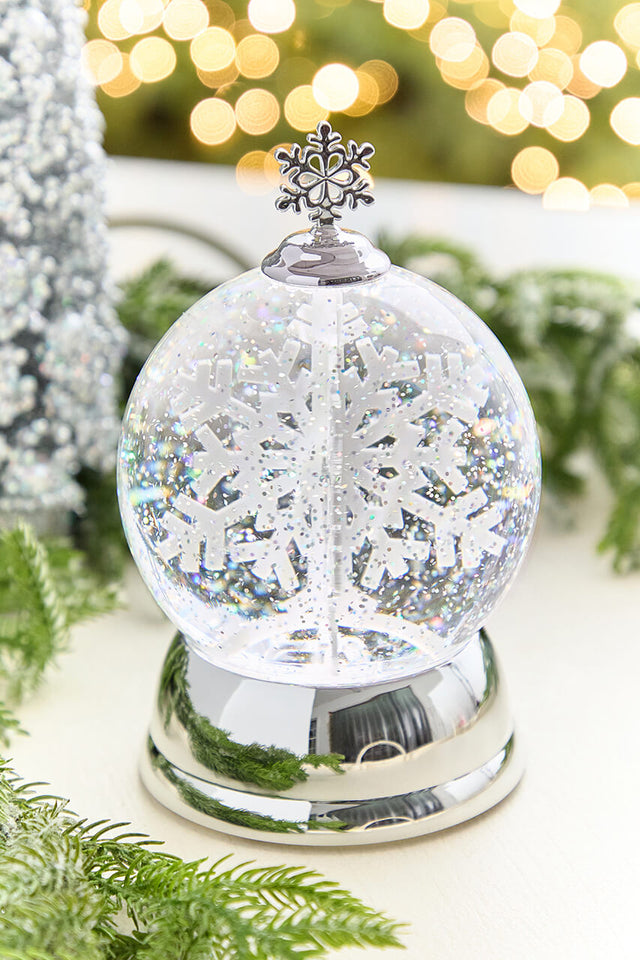 6" Snowflake Light Up Globe