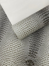 Glossy Two Tone Gator Vinyl Fabric - Alligator Faux Leather, 54" Width (1 Yard)