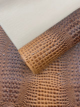 Glossy Two Tone Gator Vinyl Fabric - Alligator Faux Leather, 54" Width (1 Yard)