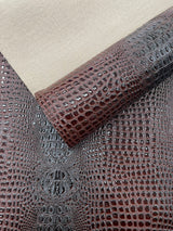 Glossy Two Tone Gator Vinyl Fabric - Alligator Faux Leather, 54" Width (1 Yard)