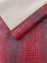 Glossy Two Tone Gator Vinyl Fabric - Alligator Faux Leather, 54" Width (1 Yard)