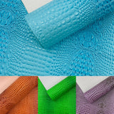 Glossy Two Tone Gator Vinyl Fabric - Alligator Faux Leather, 54" Width (1 Yard)