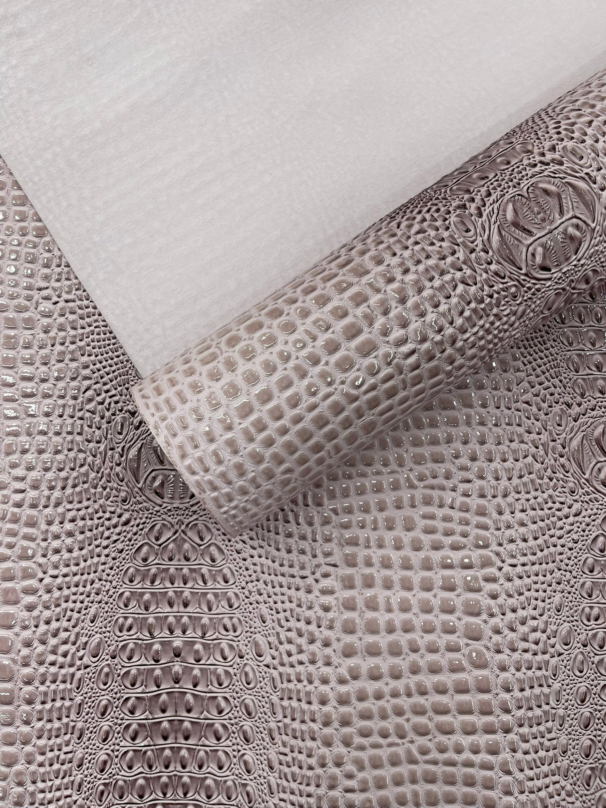 Glossy Two Tone Gator Vinyl Fabric - Alligator Faux Leather, 54" Width (1 Yard)