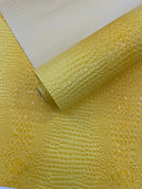Glossy Two Tone Gator Vinyl Fabric - Alligator Faux Leather, 54" Width (1 Yard)