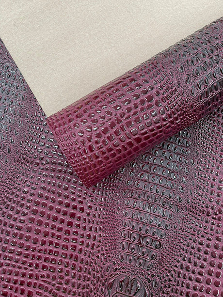 Glossy Two Tone Gator Vinyl Fabric - Alligator Faux Leather, 54" Width (1 Yard)