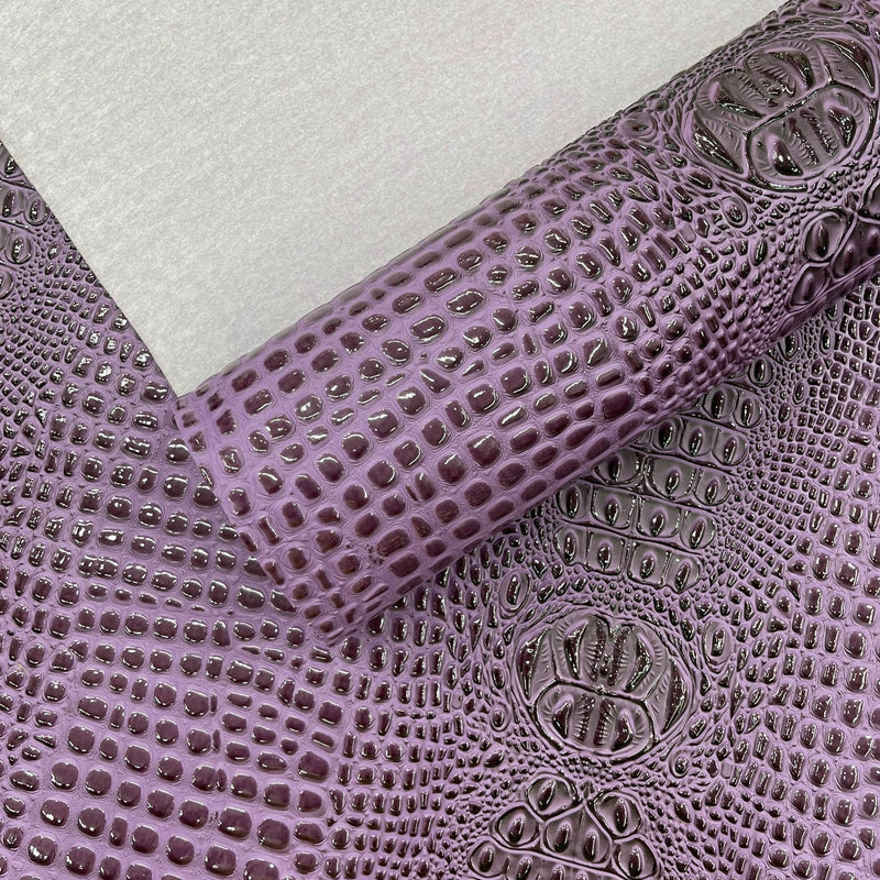 Glossy Two Tone Gator Vinyl Fabric - Alligator Faux Leather, 54" Width (1 Yard)