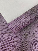 Glossy Two Tone Gator Vinyl Fabric - Alligator Faux Leather, 54" Width (1 Yard)
