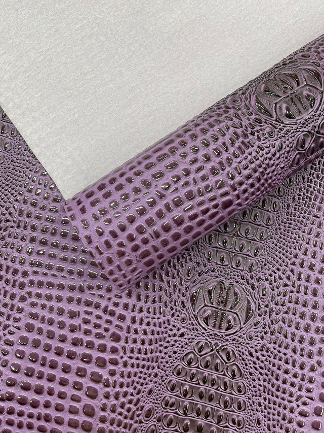 Glossy Two Tone Gator Vinyl Fabric - Alligator Faux Leather, 54" Width (1 Yard)