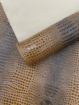 Glossy Two Tone Gator Vinyl Fabric - Alligator Faux Leather, 54" Width (1 Yard)