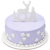 Deer and Pine Trees Gum Paste Layon Cake Topper Christmas Hunter Buck Trees - set of 6