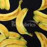 Going Bananas Nylon Spandex Fabric - Banana Print, Black or White Background, 58-60" Width (1 Yard)