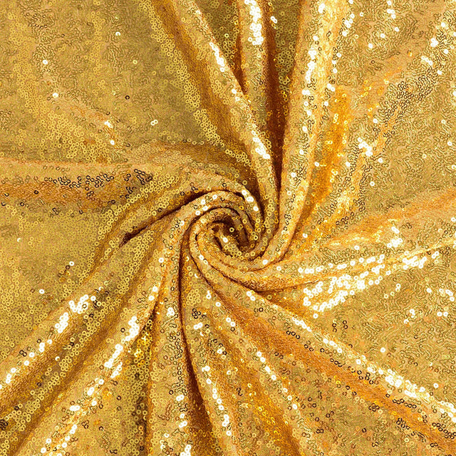 Gold Sequin Glitter Embroidery Fabric - Gold Sequin Pattern, 1 Yard