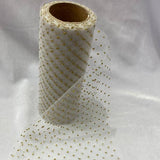 Sparkling Tulle Ribbon Roll Polyester Fabric - Gold/Silver Glitter, 6" Width, 10 Yards