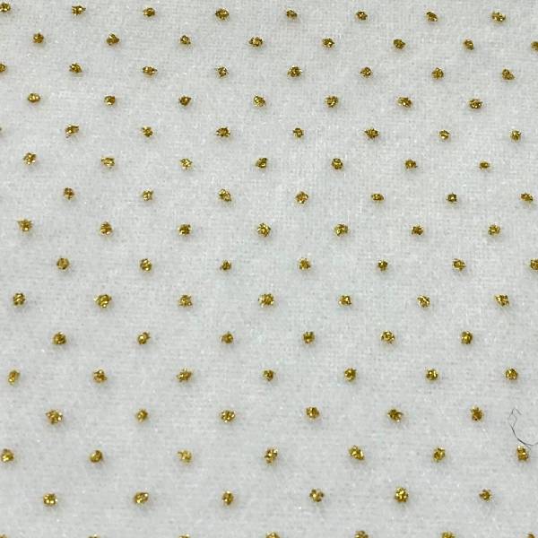 Sparkling Tulle Ribbon Roll Polyester Fabric - Gold/Silver Glitter, 6" Width, 10 Yards