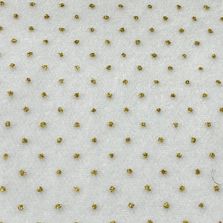 Sparkling Tulle Ribbon Roll Polyester Fabric - Gold/Silver Glitter, 6" Width, 10 Yards