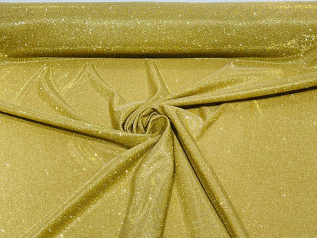 Gold Moon Shadow Shimmer Glitter Fabric - Gold Metallic Shimmer, 58/60" Width (By The Yard)