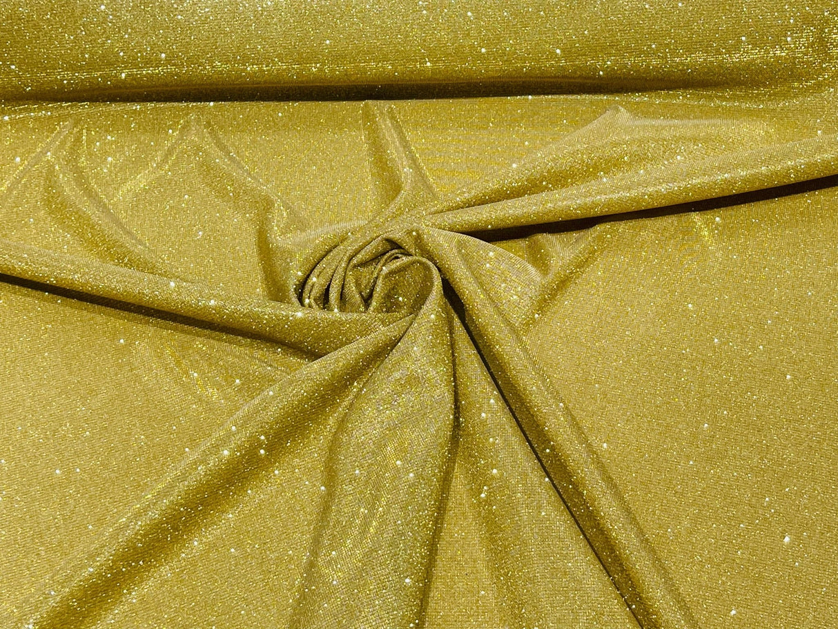 Gold Moon Shadow Shimmer Glitter Fabric - Gold Metallic Shimmer, 58/60" Width (By The Yard)