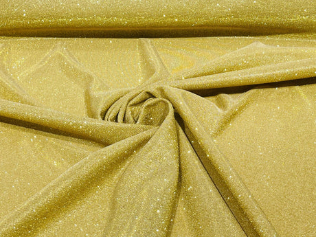 Gold Moon Shadow Shimmer Glitter Fabric - Gold Metallic Shimmer, 58/60" Width (By The Yard)