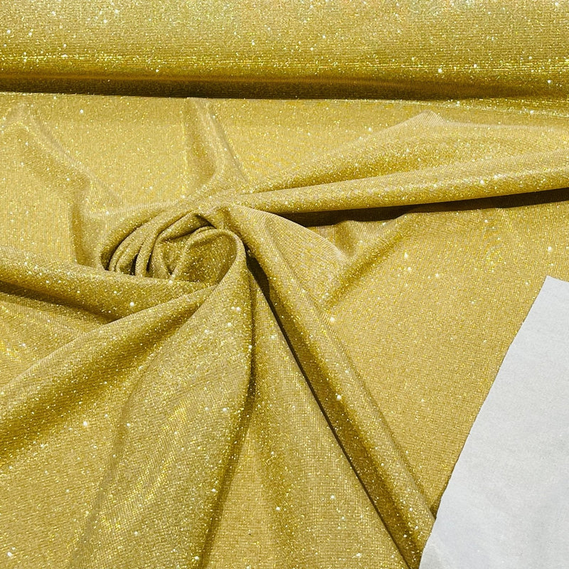 Gold Moon Shadow Shimmer Glitter Fabric - Gold Metallic Shimmer, 58/60" Width (By The Yard)