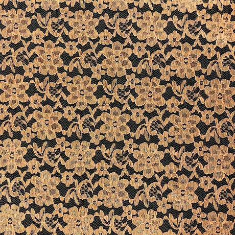 1 Yard Raschel Lace Fabric French Floral 100 Percent Polyester for Apparel 58/60 Inch Width