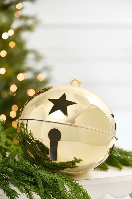 8" Metallic Gold Bell Ornament