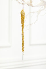 10" Gold Icicle Glass Ornament