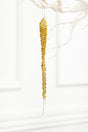 10" Gold Icicle Glass Ornament