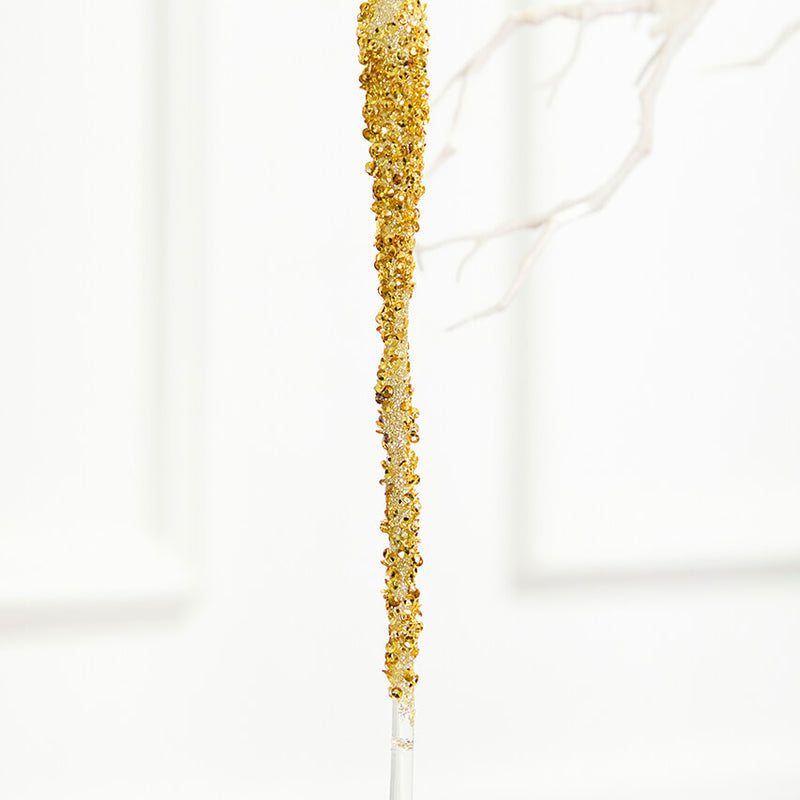 10 Inch Gold Icicle Glass Ornament Decorative Christmas Hanging Ornament