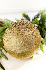 6" Gold Glitter Hanger Ball Ornament