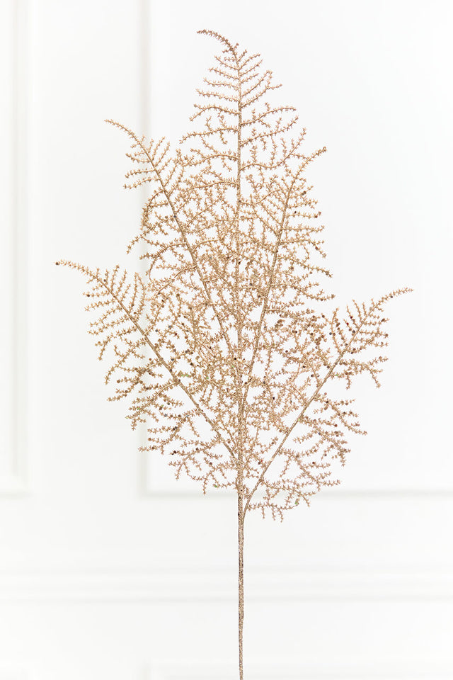 35" Champagne Glitter Fern Spray