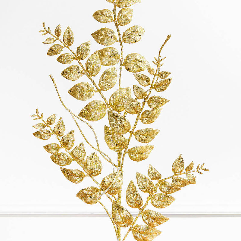 35” Glitter/Mica Later Fern Spray Gold