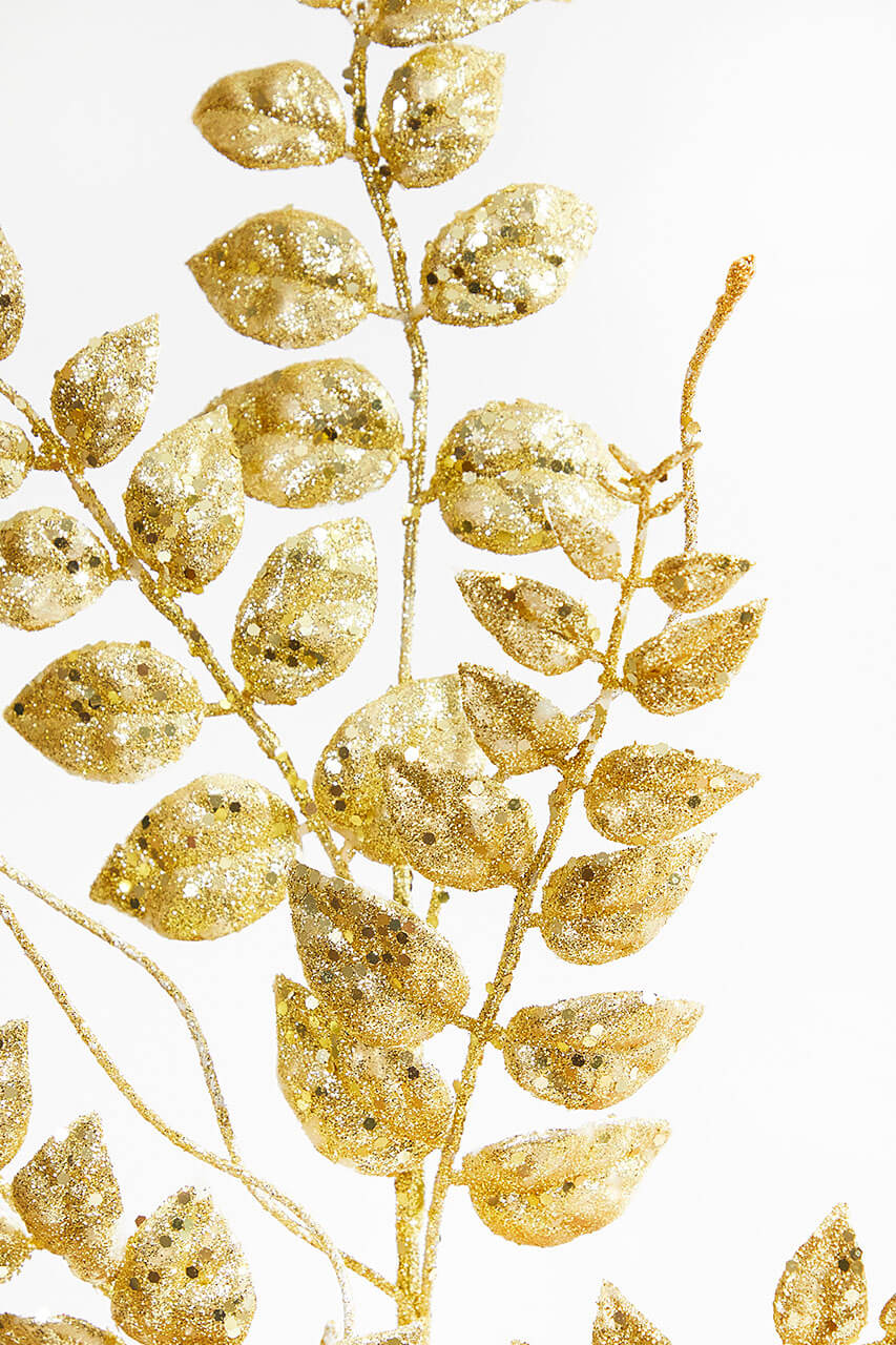35” Glitter/Mica Later Fern Spray Gold