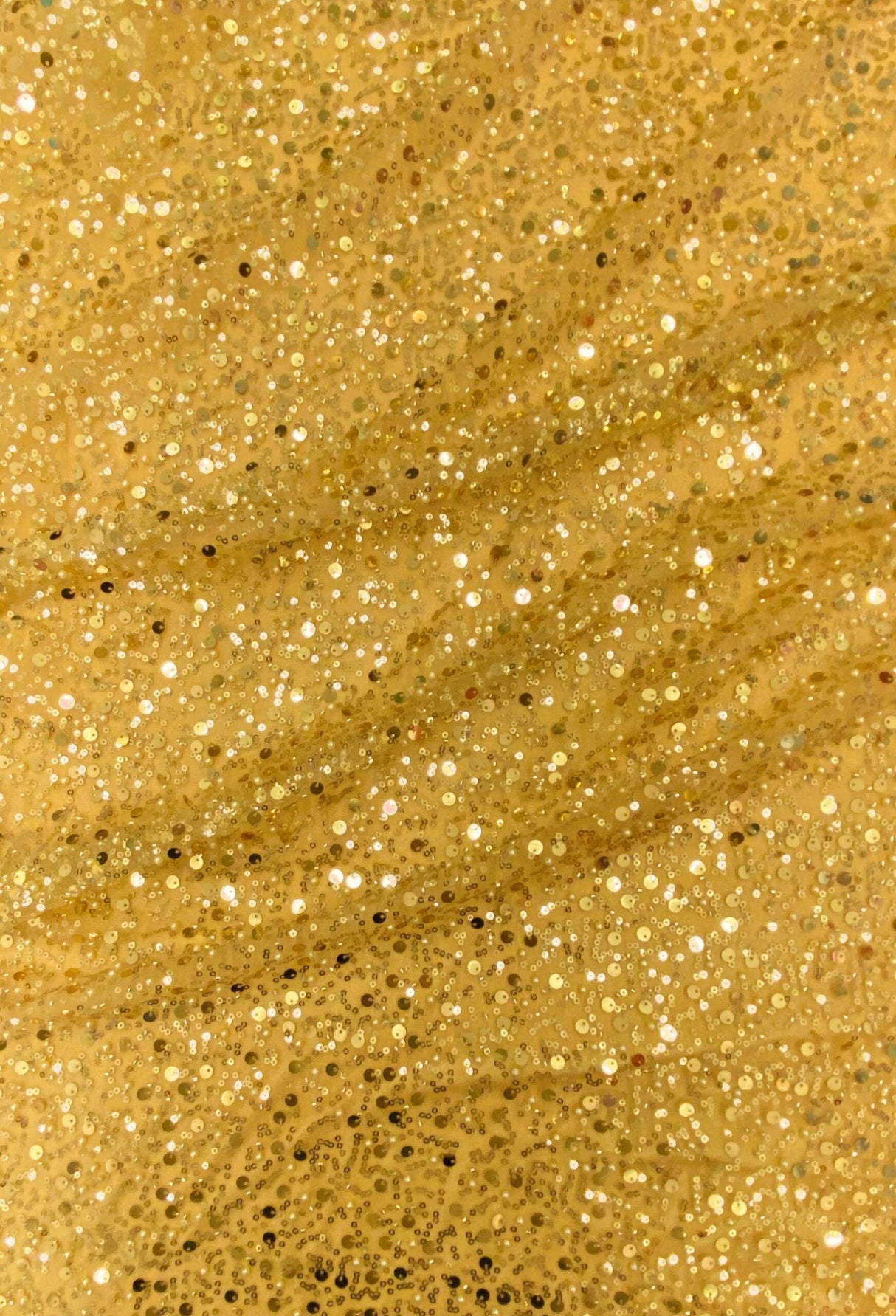 BPS Mesh Lace Gold Polyester Fabric - Gold Beads, Pearls, Sequins, 60" Width, 54" Design Width (1 Yard)