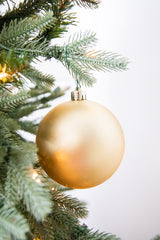 3.1” Shiny/Matte Light Gold Shatterproof Ornaments - Set of 6
