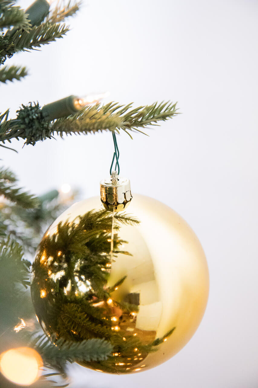 3.1” Shiny/Matte Light Gold Shatterproof Ornaments - Set of 6