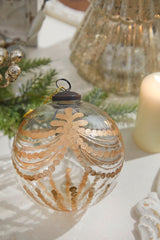 5 Inchi Etched Golden Garland Glass Ornament Christmas Tree Deco
