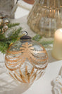 5" Etched Golden Garland Glass Ornament
