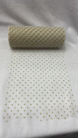 1 Roll Sparkling Tulle Ribbon 6 Inch Wide Silver or Gold Glitter Tulle for Decorations 25 Yard Length