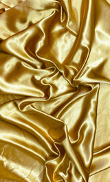 Crepe Satin Polyester Fabric - Gold, Shiny Satin, 58" Width (1 Yard)
