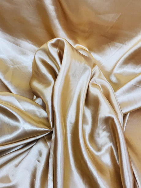 Gold Medium Satin Polyester Fabric - Gold, Solid, 58"-60" Wide (1 Yard)