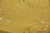 Shooting Star Foil Organza Polyester Fabric - Sheer Silver Metallic Star, 58/60" Width (1 Yard)