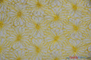 Open Weave Metallic Rose Mesh Polyester Fabric - Silver And Gold, Scalloped Edge, 52" Wide (1 Yard)