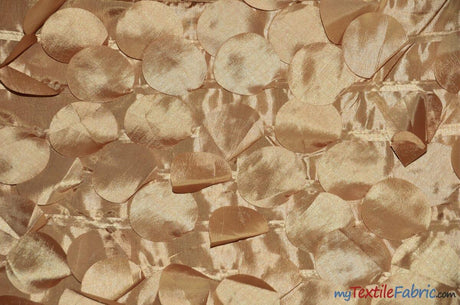 Petal Taffeta Polyester Fabric - Round Petal Texture, 57" Width, Multiple Colors (1 Yard)