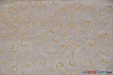 Swirl Organza Polyester Fabric - Embroidered Swirl Sheer, 52/54" Width, Multiple Colors (1 Yard)