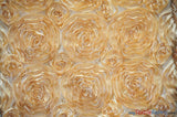 Rosette Satin Polyester Fabric - 3D Satin Floral Embroidery, 52/54" Width (Yards, Bolts, Sample Swatch)