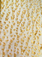 3D Butterflies Gold Polyester Fabric - Light Weight Satin Butterflies On 2-Way Stretch Mesh, Gold, 54" Width