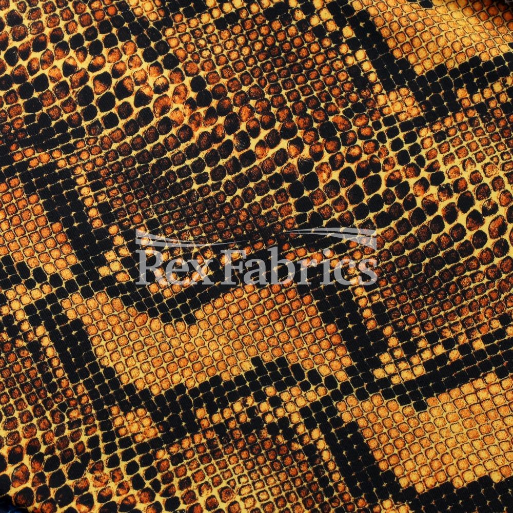 Serpent Nylon Spandex Fabric - Multiple Colors, Snakeskin Print, 58/60" Width (1 Yard)
