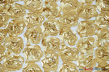 Rosette Satin Bordeaux Polyester Fabric - 3D Floral Satin Embroidered On A Mesh, Bordeaux, 52" Width (1 Yard)